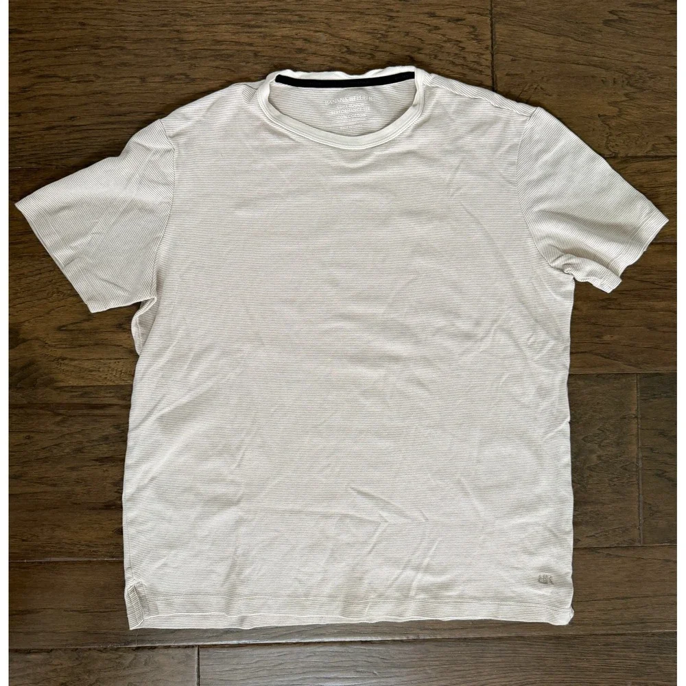 Banana Republic Luxe Touch Performance Tee‎ Mens Large Striped Cotton